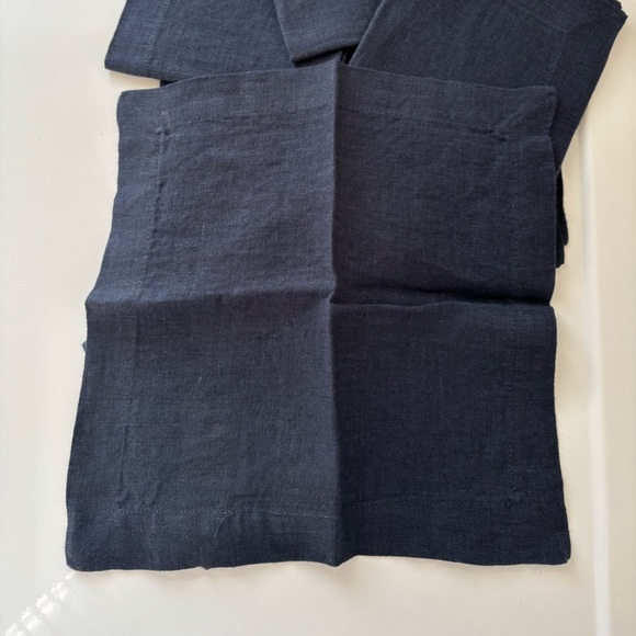 Set of 8 Crate&Barrel EUROPEAN FLAX Certified Linen Cocktail Napkins - Picture 2 of 3